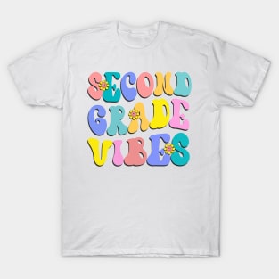 Second Grade Vibes First Day Back to School Teacher Students T-Shirt